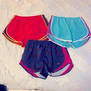 Set of 3 Nike retro colored running shorts